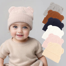 Load image into Gallery viewer, Baby Hat Children's Newborn Knitted Hat cute bear earSolid Color Children's Beanies Boys and Girls Hat Winter Preschool Home Hat