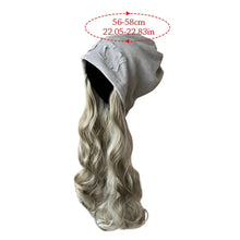 Load image into Gallery viewer, Autumn Winter Beanie Hat with Attached Shoulder Long Wavy Curly Hair Wig for Women Warm Knitted Hat with Fashionable Wig