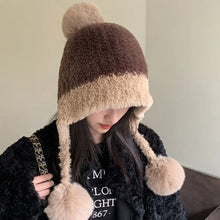 Load image into Gallery viewer, Casual Windproof Knitted Hat Thickened Keep Warm Ear Protection Hat Coldproof Beanies Cap for Women Girls