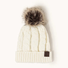Load image into Gallery viewer, Autumn and winter men's and women's casual simple and versatile wool ball Fried Dough Twists knitted hat for warmth