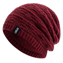 Load image into Gallery viewer, Unisex Fashion Beanie Hat Plush Fur Lined Hats For Men Women Keep Warm Knitted Hat Fashion Solid Ski Sports Winter Cap