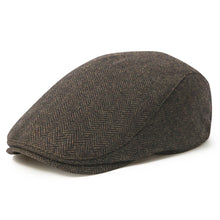 Load image into Gallery viewer, Men's Herringbone Flat Ivy Newsboy Hat Wool Blend Gatsby Cabbie Cap Winter Outdoor Hunting Cap