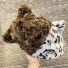 Load image into Gallery viewer, Fashion Autumn Winter Fisherman Hat Cat Ear Basin Hat Warm Leopard Print Mongolian Hat Ear Protection Hat