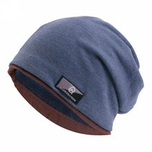Load image into Gallery viewer, Autumn and Winter Imitation Cashmere Double Layer Skullies Bennies Unisex Pullover Hat