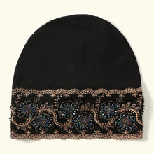 Load image into Gallery viewer, New Luxury Embroidery Turban Cap Women Floral Rhinestone Islamic Headwear Bonnet Lace Modal Female Head Wraps