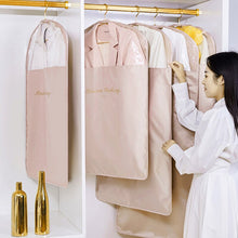 Load image into Gallery viewer, Satin Clothes Dust Cover Top Clothing Hanging Garment Dress Suit Coat Dust Cover Household Wardrobe Zipper Organizer Storage Bag