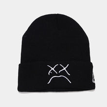 Load image into Gallery viewer, New autumn and winter knitted hats for men and women, crying face embroidered woolen hats, outdoor youth warm pullover cold hats