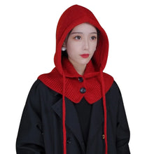 Load image into Gallery viewer, New Ear Protection Winter Balaclava Warm Drawstring Hooded Knitted Hooded Cap Windproof Beanie Hats Unisex