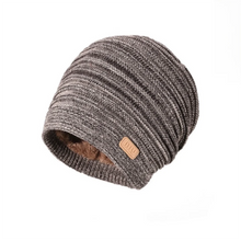 Load image into Gallery viewer, Winter Warm Striped Knitted Hat Windproof Cold Proof Thickned Pullover Hat Beanie Cap for Men Women