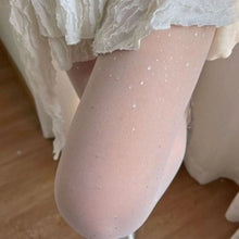 Load image into Gallery viewer, Breathable High Waist Shiny Stockings Ultra-Thin Sequin Flash Korean Pantyhose Highly Elastic Sexy Tights Stage Performance