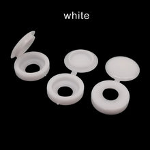 Load image into Gallery viewer, 100pcs/bag Plastic Self Tapping Screw Bolt Nail Nut Decorative Cap Protective Cover Hide Foldable Hinged for Furniture Car