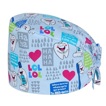 Load image into Gallery viewer, Unisex Cartoon Printing Scrub Cap Adjustable Buckle Print Design Nursing Cap Pure Breathable Soft Lab Scrub Hat Operating Room