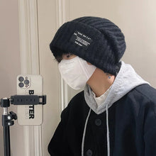 Load image into Gallery viewer, Fashionable Men's Autumn And Winter Knitted Hats Large Size Warm Cold Beanie Hat Loose Big Head Ware Knitting Hat For Men