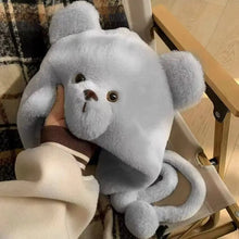 Load image into Gallery viewer, Cute Bear Pattern Women Ear Protection Cap with Ties Coldproof Warm Thick Pullover Hat Thickened Windproof Lei Feng Hat