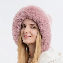 Load image into Gallery viewer, Winter Hat For Women Hooded Face Mask Fluff Keep Warm Thicken Style Neck Scarf Hooded Cap Beanie Knitted Cashmere Neck Warmer