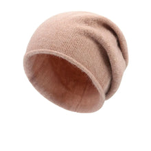 Load image into Gallery viewer, Creative Cotton Cashmere Warm Hat Rolled Hem Solid Color Knitted Hat Windproof Pullover Cap Autumn Winter