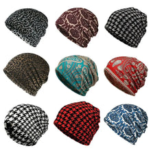 Load image into Gallery viewer, Contrasting Colors Pullover Hat Plaid Print Scarf Pullover Hat Turban Hats Multifunctional Casual Hedging Cap Autumn and Winter