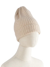 Load image into Gallery viewer, s Women 35% Cashmere Knit Ribbed Beanie Caps Solid Color Winter Autumn Warm Hat Men Wool Blends Unisex Natural Guaranteed