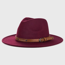 Load image into Gallery viewer, NEWWool Fedora Hat For Women Men Winter Autumn Fashion Church Jazz Hats Viking British Flat Brim Felt Hat Outdoor Casual Fedoras