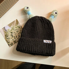 Load image into Gallery viewer, Cute Cartoon Quirky Light-emitting Tentacle Knitted Hat Parent-child Models Warm Wool Cap Eyes Light-emitting Beanie Monster Hat
