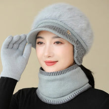 Load image into Gallery viewer, Fashion Warm Knitted Hat Windproof Cold Proof Pullover Hat Thickned Duck Tongue Hat Women