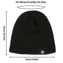 Load image into Gallery viewer, Unisex Fleece Lined Knitted Hat Velvet Windproof Woolen Hat Warm Pullover Hat Autumn Winter