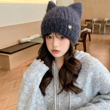 Load image into Gallery viewer, New Windproof Knitted Hat Cat Ear Lining Beanie Cap Winter Head Covering Autumn Winter