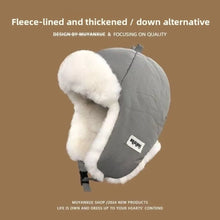 Load image into Gallery viewer, Gifts Thick Women's Winter Lei Feng Hat Ear Protection No Eaves Skiing Bomber Cap Embroidered Warm Down Cotton Hats
