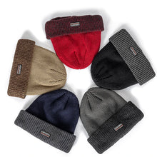 Load image into Gallery viewer, Two Tone Winter Hat Fur Lined Flanging Cap Stylish Soft Beanie Hats For Men Women Warm Thick Outdoor Ski Sports Hat