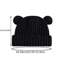 Load image into Gallery viewer, Cute Bear Ear Outdoor Knitted Hat Hooded Windproof Hat Scarf Set Thickened Winter Balaclava Face And Ear Protection