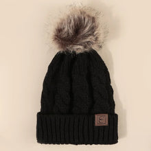 Load image into Gallery viewer, Autumn and winter men's and women's casual simple and versatile wool ball Fried Dough Twists knitted hat for warmth