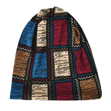 Load image into Gallery viewer, Contrasting Colors Pullover Hat Plaid Print Scarf Pullover Hat Turban Hats Multifunctional Keep Warm Women's Pile Hat
