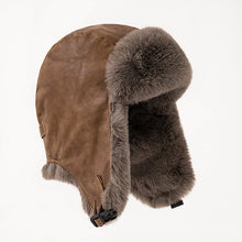 Load image into Gallery viewer, New Windproof Cycling Cap With Ear Flaps Winter Fur Bomber Hat Leather Cap Men Outdoor Windproof Super Warm Caps