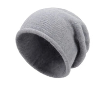 Load image into Gallery viewer, Creative Cotton Cashmere Warm Hat Rolled Hem Solid Color Knitted Hat Windproof Pullover Cap Autumn Winter