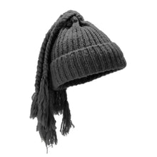 Load image into Gallery viewer, Cozy Versatile Winter Knitted Hats Solid Color Warm Dreadlocks Hat Fleece-lined Hip-hop Style Beanie Cap Unisex