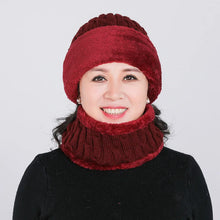 Load image into Gallery viewer, 2pcs/Set Winter Warm Knit Beanie Hat Neck Warmer Scarf,Thermal Lined Skull Cap for Men Outdoor Fall Outfit,suitable for Skiing