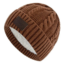 Load image into Gallery viewer, Casual Versatile Winter Knitted Hat Thickened Fleece-lined Couple Beanie Warm Coldproof Beanie Cap Unisex