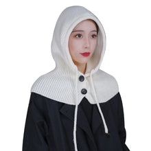 Load image into Gallery viewer, New Ear Protection Winter Balaclava Warm Drawstring Hooded Knitted Hooded Cap Windproof Beanie Hats Unisex