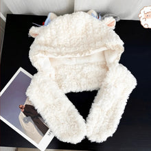 Load image into Gallery viewer, Fashion Thick Knitted Hat Ear Protection Versatile Winter Scarf Hat Integrated Warm Bomber Hat Woman