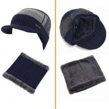 Load image into Gallery viewer, 2/1PC Winter Hats Knit Cap Men And Women Velvet Hat Coral Fleece Scarf Outdoor Riding Hat Warm Plus Velvet Neck Protect Cap