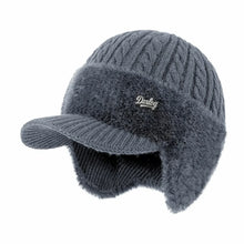 Load image into Gallery viewer, Comfortable Thick Warm Winter Thermal Hat Earflaps Elasticity Knitted Cap Windproof Elderly Beanie Dad Grandpa