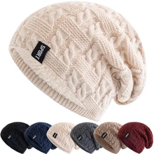 Load image into Gallery viewer, Unisex Winter Hats Sports Label Casual Dopamine Beanie Hat Fleece Lined Warm Knitted Hats For Men Women