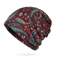Load image into Gallery viewer, Contrasting Colors Pullover Hat Plaid Print Multifunctional Casual Hedging Cap Scarf Pullover Hat Turban Hats Autumn and Winter