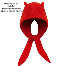Load image into Gallery viewer, Cute Korean Style Scarf Hat Niche Knitted Bomber Hat Integrated Versatile Retro Balaclava Hats Women Autumn Winter