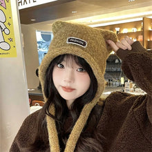 Load image into Gallery viewer, New Thickened Cute Ear Hat Windproof Coldproof Knitted Hat Spicy Girl Hat Girl Boy
