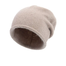 Load image into Gallery viewer, Creative Cotton Cashmere Warm Hat Rolled Hem Solid Color Knitted Hat Windproof Pullover Cap Autumn Winter