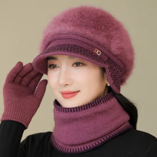 Load image into Gallery viewer, Fashion Warm Knitted Hat Windproof Cold Proof Pullover Hat Thickned Duck Tongue Hat Women