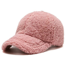 Load image into Gallery viewer, Big Head Solid Artificial Lamb Wool Baseball Cap Women Men Autumn Winter Hats Keep Warm Cap Plush Baseball Caps Outdoor Dad Hat