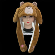 Load image into Gallery viewer, Funny Cartoon Glowing Moving Hat Neck Warmer Headwear Animal Earflap Hat Animal Movable Ears Airbag Cap Winter