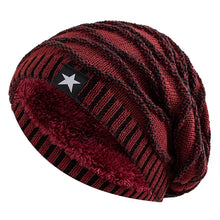Load image into Gallery viewer, Unisex Slouchy Winter Hats Men Women Warm Beanie Cap Casual Five-Pointed Star Decor Winter Knitted Hats